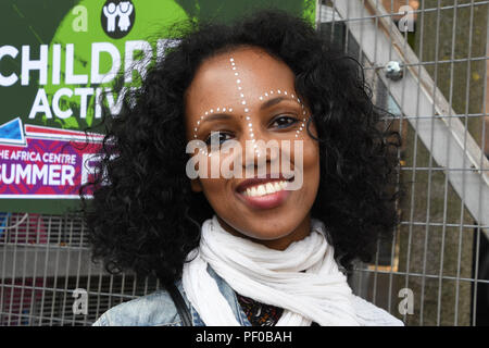 Hundreds attend The Africa Centre Summer Festival 2018 celebrating African and diaspora music, dance, fashion and art! with hundreds of stall and delicrous food and drink at The Africa Centre on 18 August 2018, Southwark, London, UK. Stock Photo