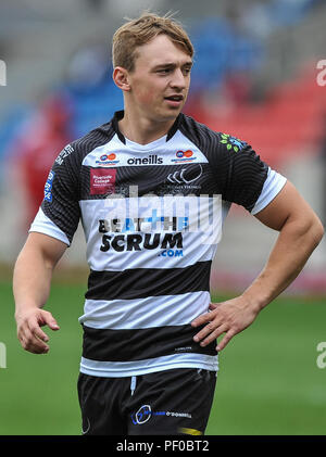 Salford, UK. 18/8/2018. Rugby League Super 8's Salford Red Devils vs Widnes Vikings ; Olly Ashall-Bott of Widnes Vikings at the AJ Bell Stadium, Salford, UK.  Dean Williams Stock Photo