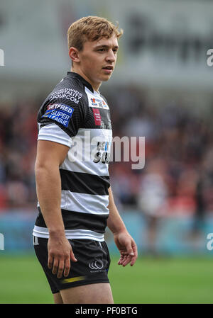 Salford, UK. 18/8/2018. Rugby League Super 8's Salford Red Devils vs Widnes Vikings ; Olly Ashall-Bott of Widnes Vikings at the AJ Bell Stadium, Salford, UK. Dean Williams Stock Photo