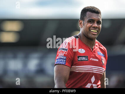 Salford, UK. 18/8/2018. Rugby League Super 8's Salford Red Devils vs Widnes Vikings ; Salford Red Devils Ben Nakubuwai at the AJ Bell Stadium, Salford, UK.  Dean Williams Stock Photo