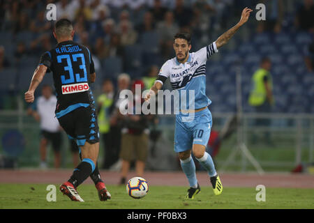 Rome, Italy. 18th Aug, 2018. 18.08.2018. Stadio Olimpico, Rome, Italy. SERIE A:LUIS ALBERTO in action during the ITALIAN SERIE A match between S.S. LAZIO VS NAPOLI at Stadio Olimpico in Rome. Credit: Independent Photo Agency/Alamy Live News Stock Photo