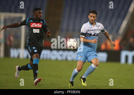 Rome, Italy. 18th Aug, 2018. 18.08.2018. Stadio Olimpico, Rome, Italy. SERIE A:DIAWARRA, LUIS ALBERTO in action during the ITALIAN SERIE A match between S.S. LAZIO VS NAPOLI at Stadio Olimpico in Rome. Credit: Independent Photo Agency/Alamy Live News Stock Photo
