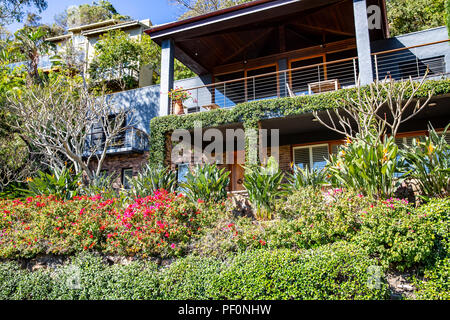 Luxury and expensive residential homes in the Sydney suburb of Whale beach on Sydney northern beaches,Australia Stock Photo
