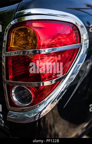 EAST GRINSTEAD,  WEST SUSSEX/UK - AUGUST 18 : Rear light cluster on a pickup truck in East Grinstead West Sussex on August 18, 2018 Stock Photo