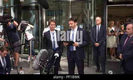Sir Cliff Richard, former singer, leaves the High Court of Justice winning a ruling for damages from the BBC following coverage of a police raid on his home.  Featuring: Sir Cliff Richard Where: London, England, United Kingdom When: 18 Jul 2018 Credit: Wheatley/WENN Stock Photo