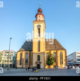 FRANKFURT / GERMANY - AUGUST 02 2018: St. Catherine's Church - Katharinenkirche is the largest Lutheran church in the old city centre of Frankfurt am  Stock Photo