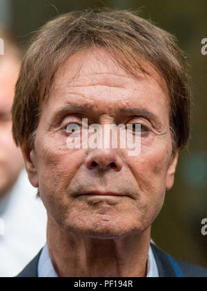Sir Cliff Richard, former singer, leaves the High Court of Justice winning a ruling for damages from the BBC following coverage of a police raid on his home.  Featuring: Sir Cliff Richard Where: London, England, United Kingdom When: 18 Jul 2018 Credit: Wheatley/WENN Stock Photo