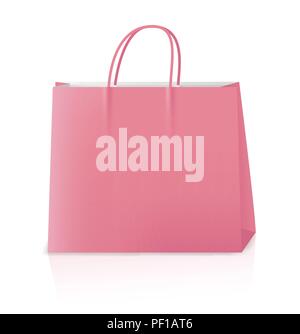 Shopping bag, realistic vector illustration close-up Stock Vector