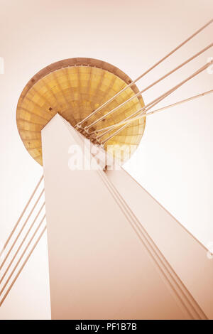 Novy Most Bridge, famous ufo tower, Bratislava. Slovakia Stock Photo