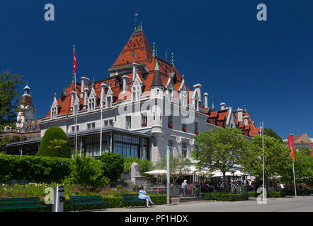 Chateau d' Ouchy, Lausanne, Switzerland Stock Photo