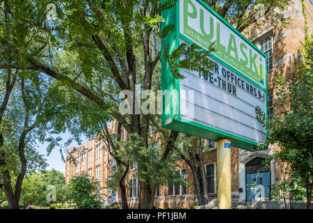 Pulaski Elementary School - Chicago Public Schools Stock Photo