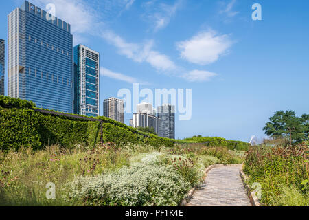 Lurie Garden in Millennium Park Stock Photo