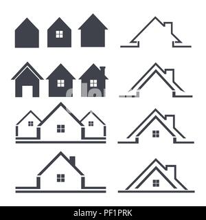 house figure icon set Stock Vector