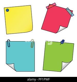 Post-it notes icons vector set Stock Vector