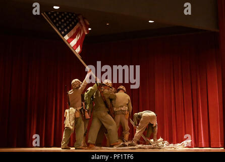 suribachi mt iwo jima memorial during alamy covered tags dog volunteers reenact raising flag