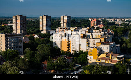 Communist era blocks of apartments in northern Plovdiv, Bulgaria's second largest city Stock Photo