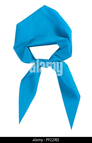 Scout tie isolated on white background. Blue color. Stock Photo