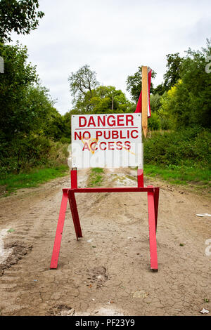 Danger no public access sign Stock Photo