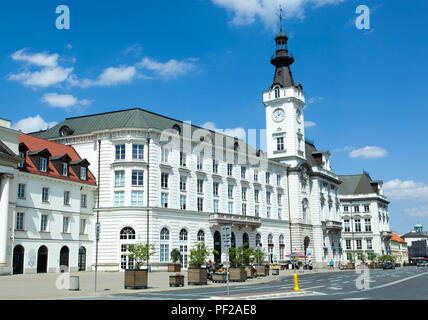 The view of Senatorska Street and the rebuilt former town hall (Warsaw, Poland). Stock Photo