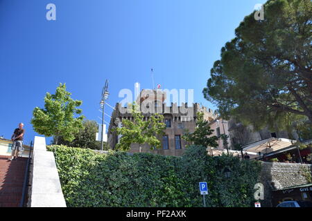 Street scenes and architecture in the medieval village of Cagnes-Sur-Mer on the Cote D'Azur in France Stock Photo
