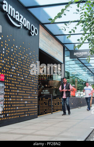 First  in the world partially-automated  Amazon Go  grocery store, Seattle, WA, USA Stock Photo