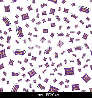 Vector illustration. Seamless pattern of cushion and mask for sleeping randomly Stock Vector