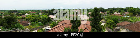 Panoramic view of residential area of Taketomi Island in Okinawa, Japan. Stock Photo