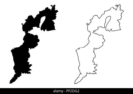 Burgenland (Republic of Austria) map vector illustration ...