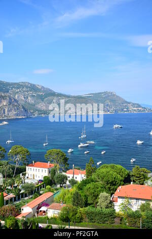 Views of the coastline and architecture of Cap Ferrat on the French Rviiera Stock Photo