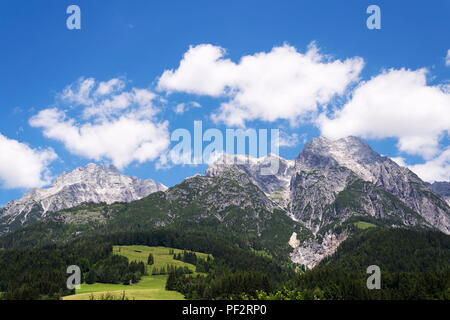 Leogang Mountains Leoganger Steinberge with highest Birnhorn, Alps, Austria Stock Photo