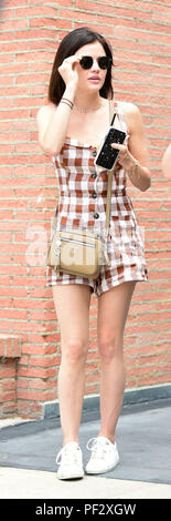 Lucy Hale has coffee with a friend  Featuring: Lucy Hale Where: Los Angeles, California, United States When: 18 Jul 2018 Credit: WENN.com Stock Photo