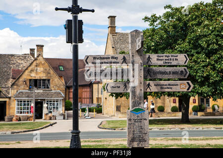 Broadway, UK - 8th August 2018: Broadway is a small town in the Cotswold district of Worcestershire Stock Photo