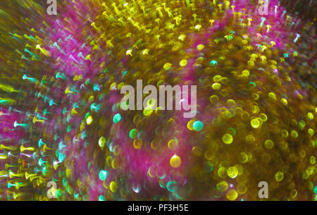 Blurred bokeh abstract vibrant festive background. Colorful light spots. Stock Photo