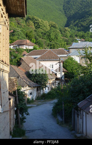 Traditional houses in Sheki's old town, northern Azerbaijan Stock Photo
