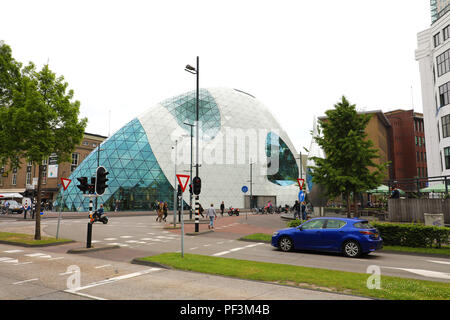 EINDHOVEN, NETHERLANDS - JUNE 5, 2018: view of modern futuristic building in the city centre of Eindhoven, Netherlands Stock Photo