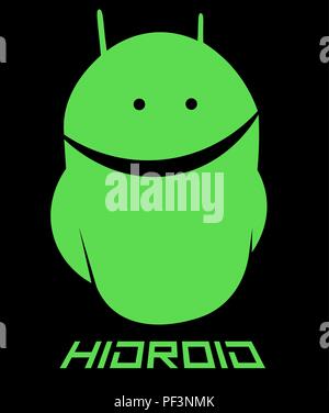 emoticon android, hi android minimalism creative logo Stock Vector