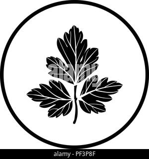 Parsley icon. Thin circle design. Vector illustration. Stock Vector