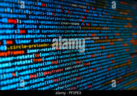 Desktop source code and technology background, Developer or programer with coding and programming, Wallpaper by Computer language and source code, Com Stock Photo