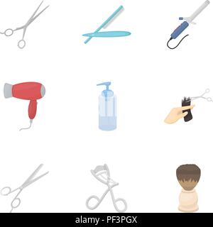 Hairdresser set icons in cartoon style. Big collection of hairdresser vector symbol stock Stock Vector