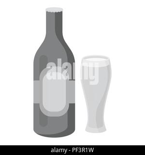 Beer icon in monochrome style isolated on white background. Alcohol symbol vector illustration. Stock Vector