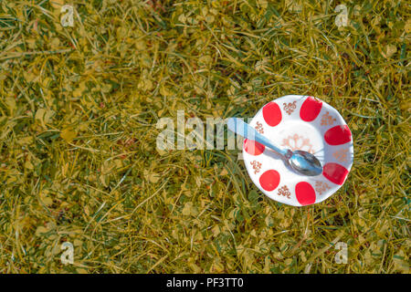 Beautiful and brown objects standing on the grass Stock Photo