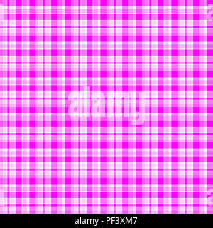 Tartan pretty pink plaid textured seamless tile pattern Stock Photo