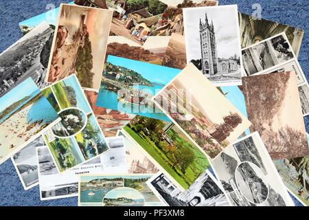 Black & white and colour postcards - social history Stock Photo