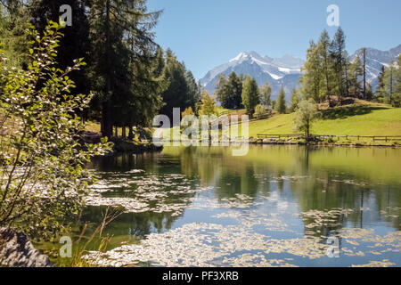 Lake Blau See near Grachen (Valais, Switzerland) Stock Photo