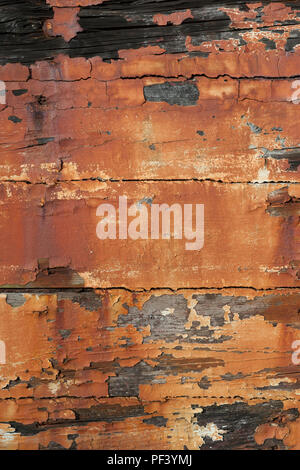 Distressed wood texture with flaking paint Stock Photo