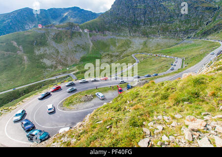 Transfagarasan alpine road in Romania. Transfagarasan is one of the most famous mountain roads in the world. Stock Photo