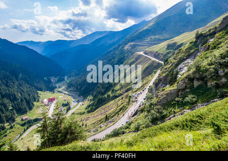 Transfagarasan alpine road in Romania. Transfagarasan is one of the most famous mountain roads in the world. Stock Photo