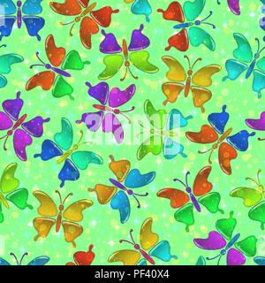 Seamless Pattern, Butterflies Stock Vector