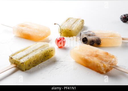 Image of frozen fruit juice and berries Stock Photo