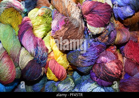 Multicolored wool for knitting Stock Photo